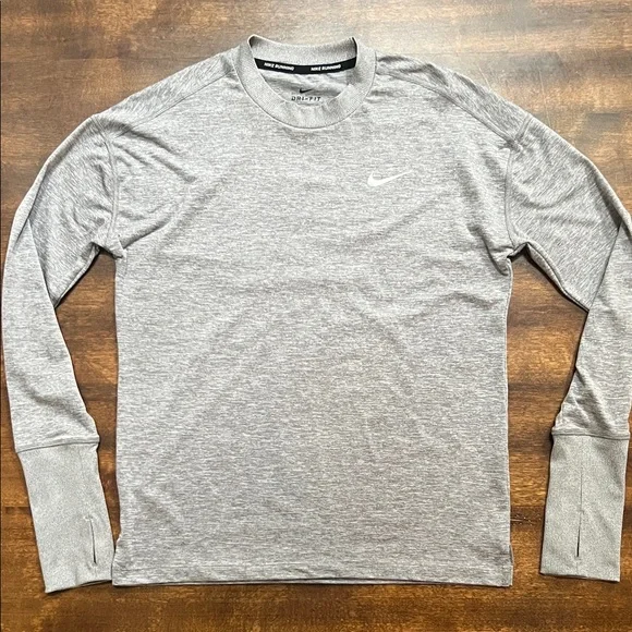 Nike Running Dry Fit Heather Grey Long Sleeve Top - Size XS - Picture 1 of 5